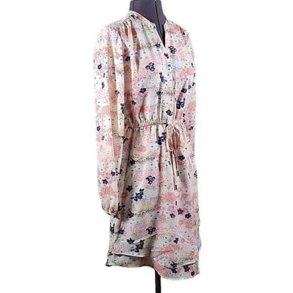 Maison Jules Floral Split Neck Shirtdress Sz S - Picture 2 of 15